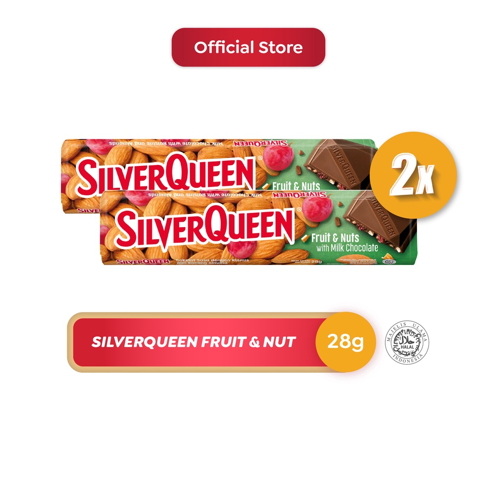 

Silver Queen Cokelat Fruit And Nuts 28 gr x 2