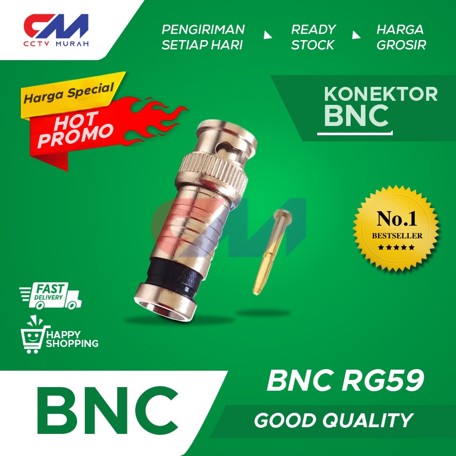 BNC COMPRESS RG-59 || CONNECTOR BNC COMPRESS TAIWAN ORIGINAL