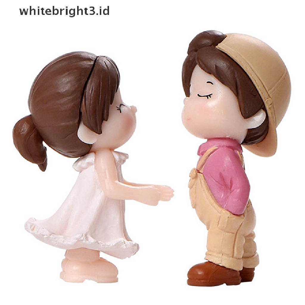 (whitebright3.id) Miniatur Pasangan Pria / Wanita Untuk Dekorasi Taman Mini / Craft DIY