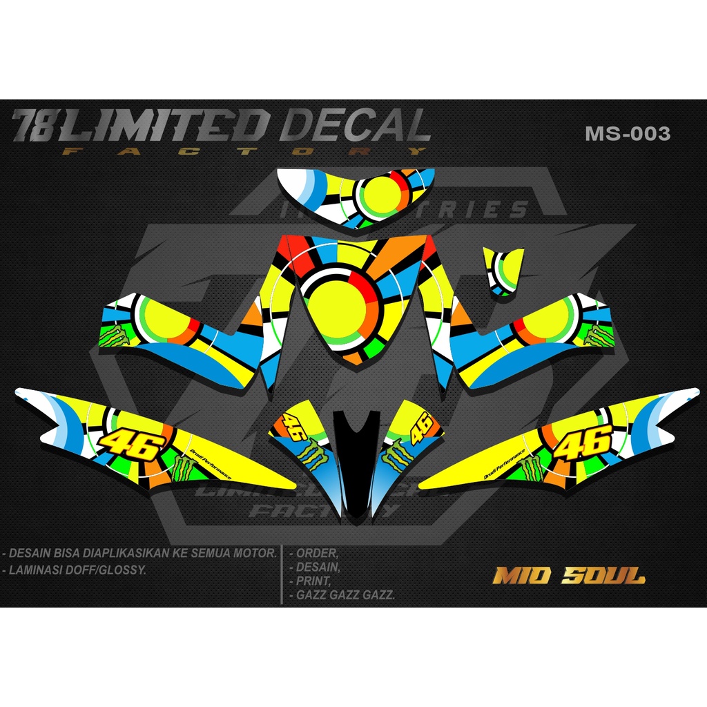 Decal Sticker - Dekal Stiker Fullbody MIO SOUL KARBU 2007/2008/2009 Desain 003