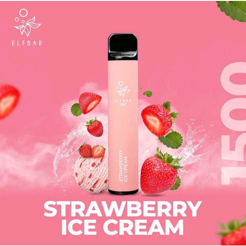 Jual Elfbar 1500 Strawberry Ice Cream Disposable Pod / Disposable Vape