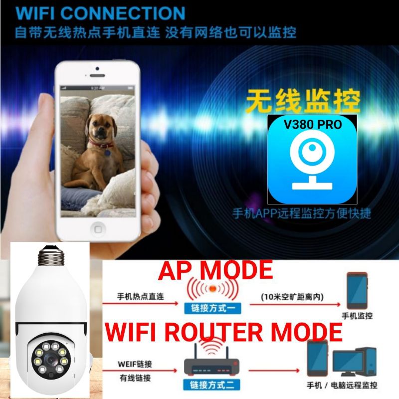 V380 PRO IP CAMERA MINION BOHLAM WIRELESS 2MP FULL HD 1080P