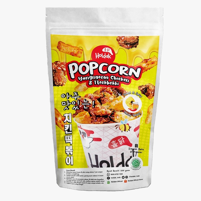 

⭐ COD ⭐ Holdak Popcorn Yangnyeom Tteokbokki Mix Chicken 300 gram - Honey Sweet