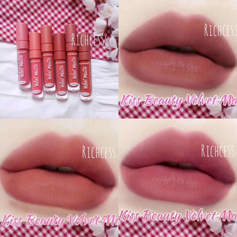 [BISA PILIH WARNA][ORIGINAL THAILAND] LIP GLOSS KISS BEAUTY VELVET TUTUP RATA