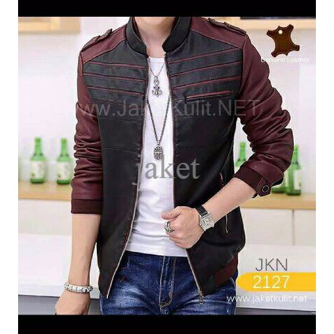 jaket pria semi kulit/jaket motor/jaket harian