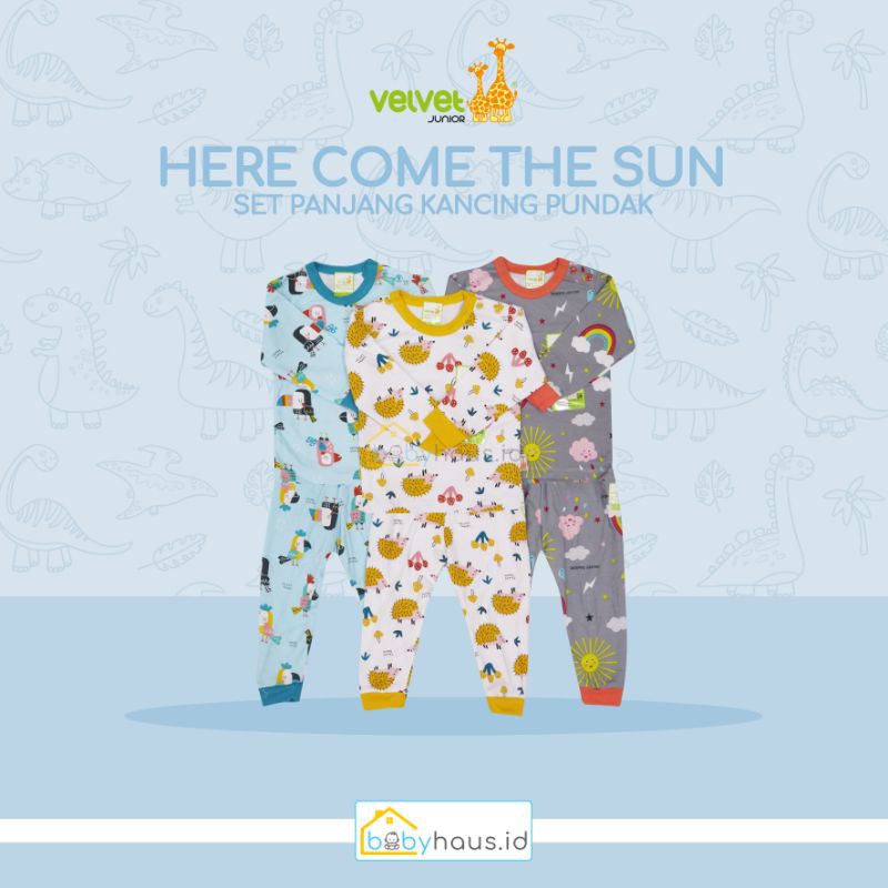 VELVET JUNIOR - HERE COMES THE SUN SET PANJANG KANCING PUNDAK