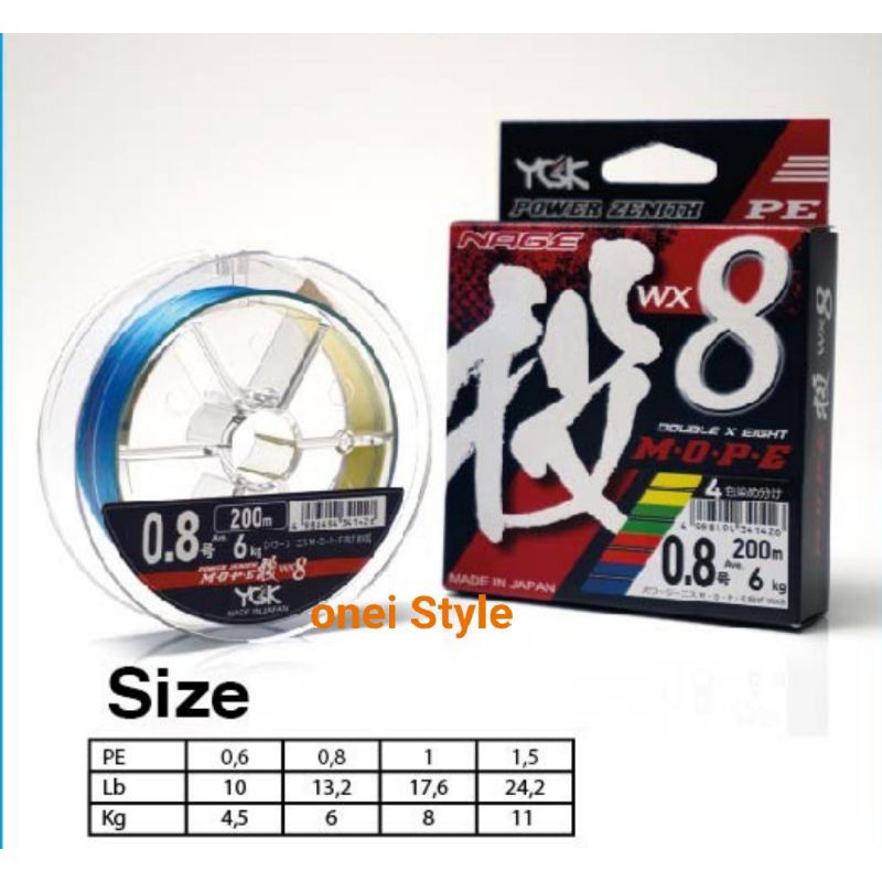 PE YGK X8 nage japan 200M 1. 1,5