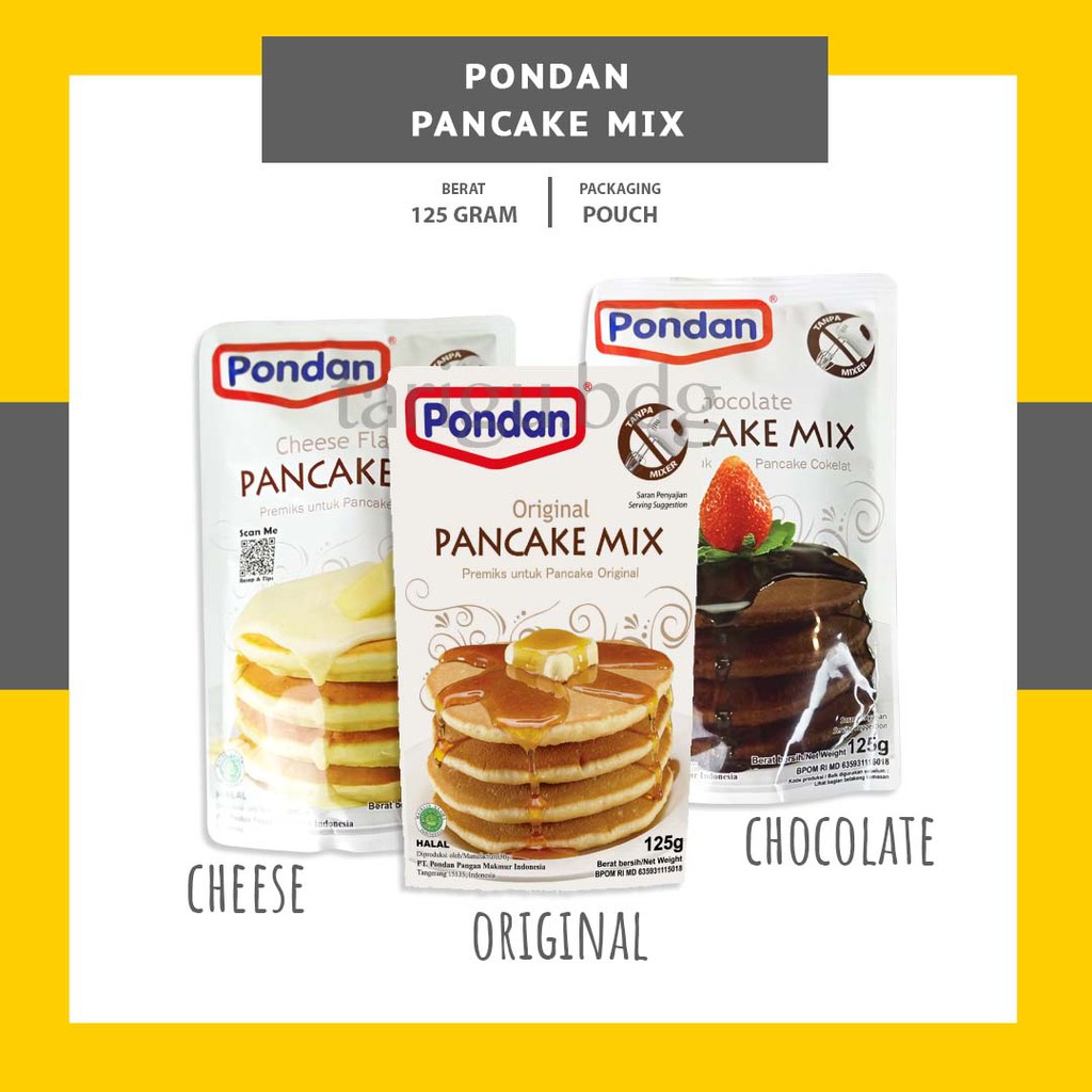 PANCAKE PREMIX PONDAN 125GR - TEPUNG PANCAKE INSTANT KEJU - PANEKUK COKLAT PREMIKS PANCAKE ORIGINAL