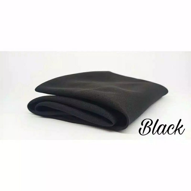 Kerudung Bergo Maryam Tali Non Pet Moscrepe Premium Hijab Instan Jilbab Instant Krudung Polos-Hitam