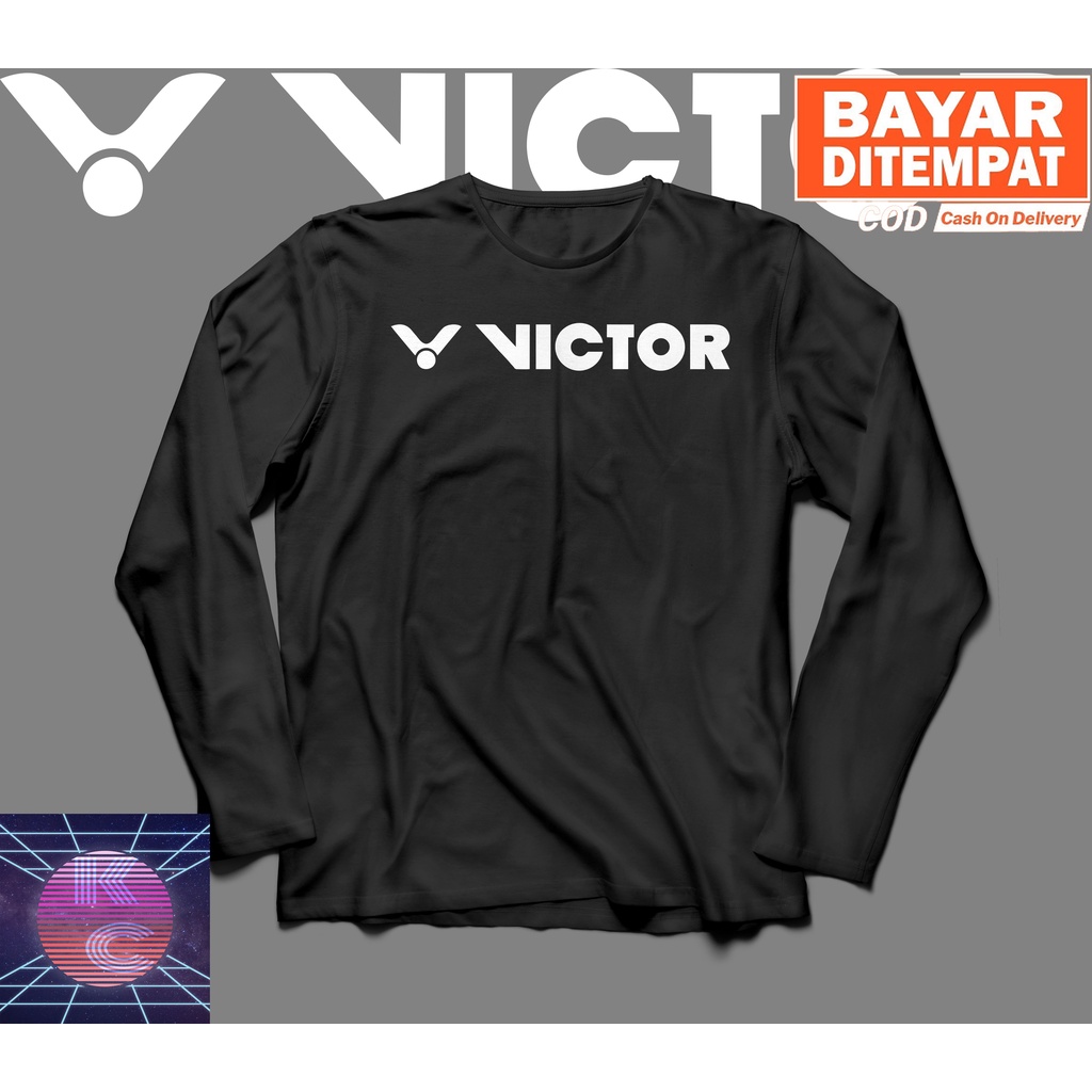 KAOS BAJU LENGAN PANJANG VICTOR OLAHRAGA BADMINTON BIG SIZE JUMBO KAOS PRIA WANITA