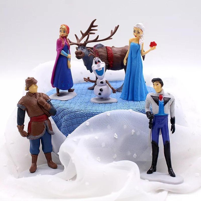 DISNEY FROZEN CAKE TOPPER - TOPER KUE TEMA FROZEN ELSA 1 SET DEKORASI KUE ULANG TAHUN ANAK