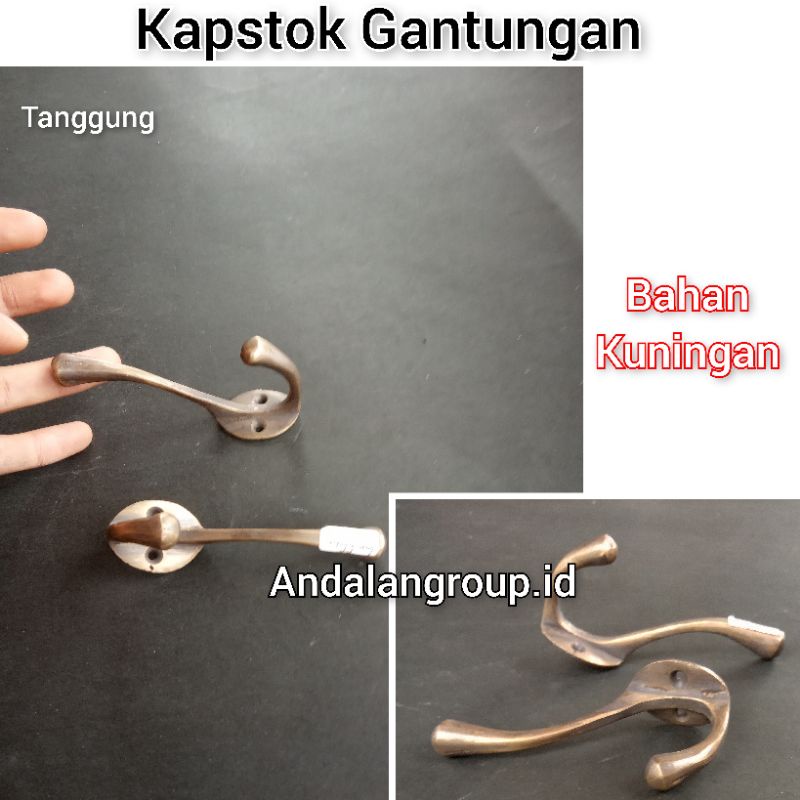 kapstok gantungan baju kuningan antik jadul kuno kapstok kuningan 2kait