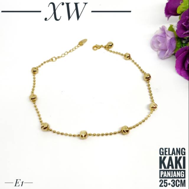 Gelang Kaki biji lada gold