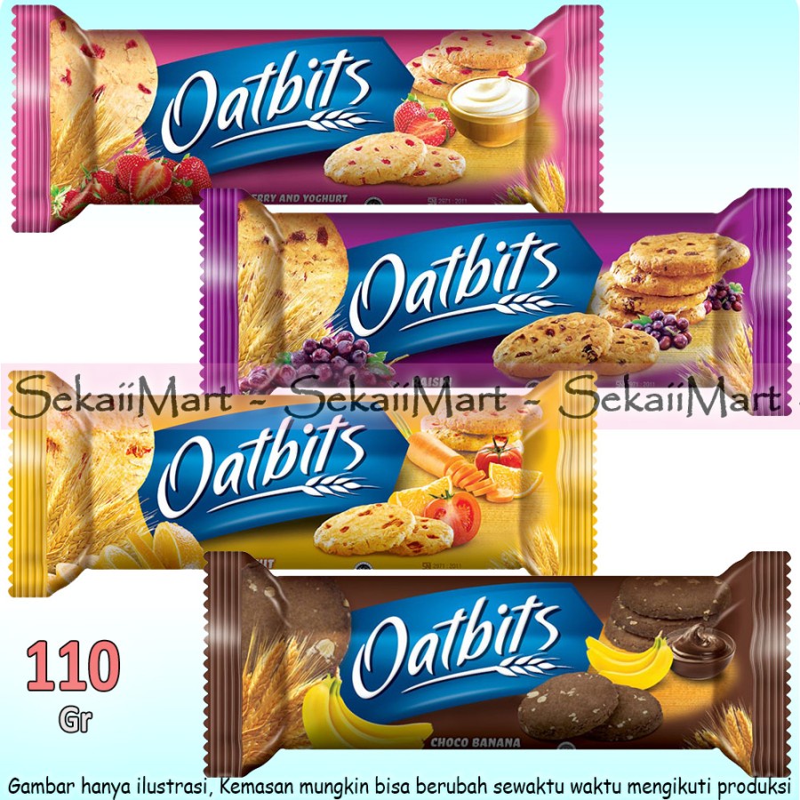 

OATBITS Oat Biscuit 110g - Biskuit Oat Cokelat / Raisin / Strawberry