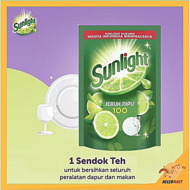 ORIGINAL Sunlight Lime Sabun Cuci Piring Jeruk Nipis 650ml / Sunlight Pencuci Piring / HELLOMARTID