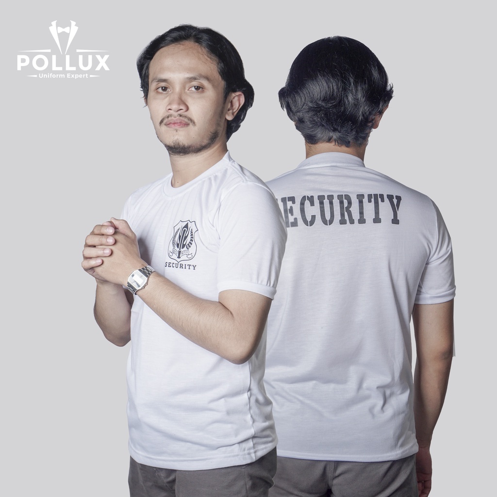 kaos Security Kaos Satpam Terbaru Kerah Tinggi Kerah Pendek Warna Putih Tebal, Adem &amp; nyaman