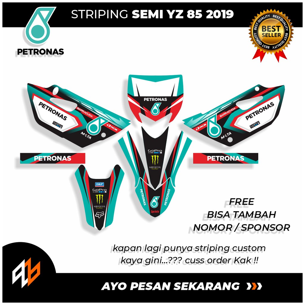 STRIPING YZ 85 PETRONAS  / stiker motor yamaha YZ 85 tahun 2019