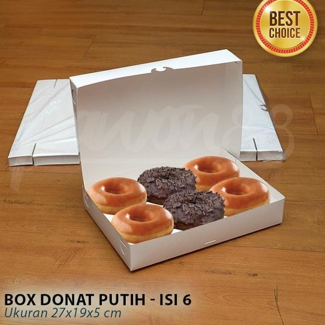 

۝ Kotak Box Dus Donat| PUTIH Isi 6 - ( 30 Pcs ) ♫