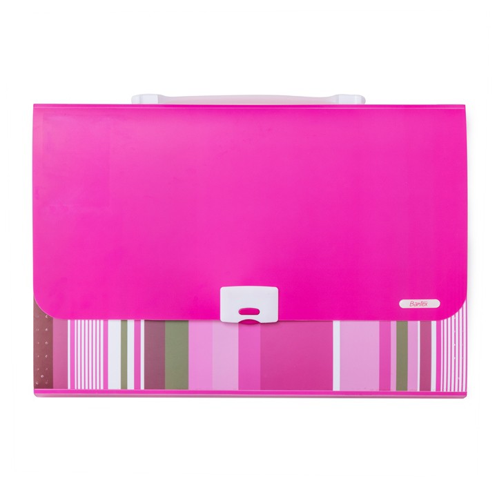 

[Zada] Bantex Fancy Stripes Expanding File (13 Pocket) Folio Pink 3608 19