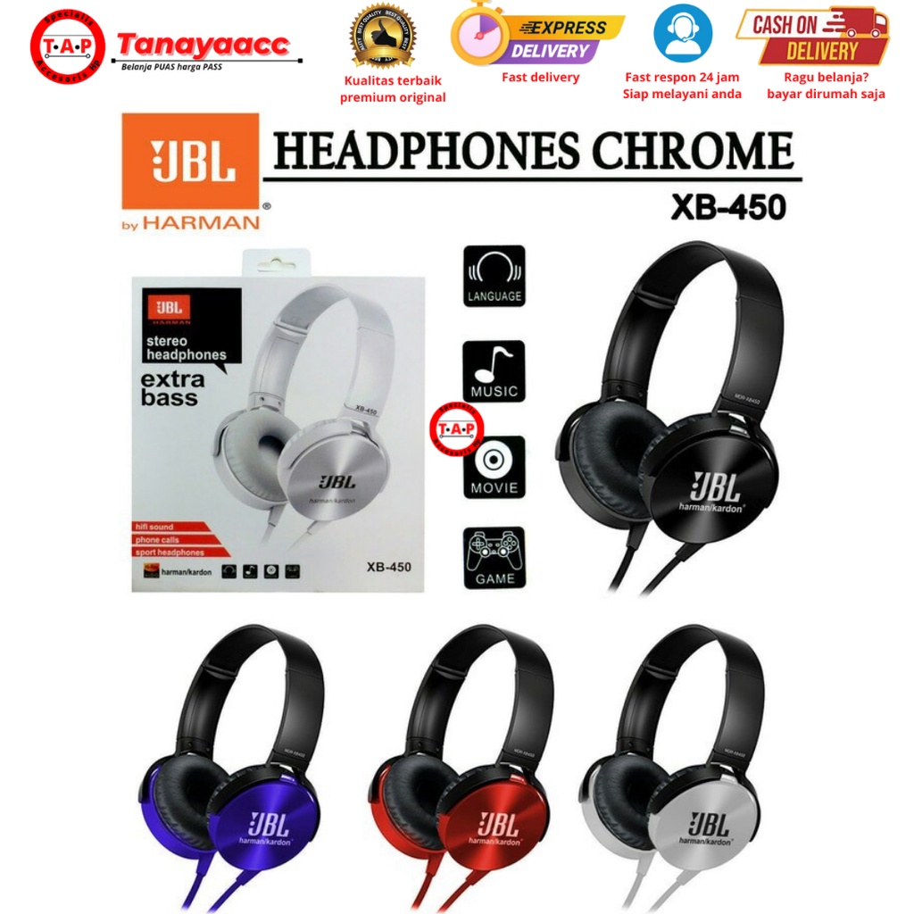 Handsfree Headphone JBL XB 450 XB-450 EXTRA BASS