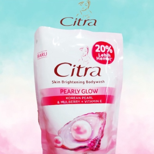 CITRA BODY WASH PEARL GLOW KOREAN PEARL &amp; MULBERY + VITAMIN E 220ML (N010317)