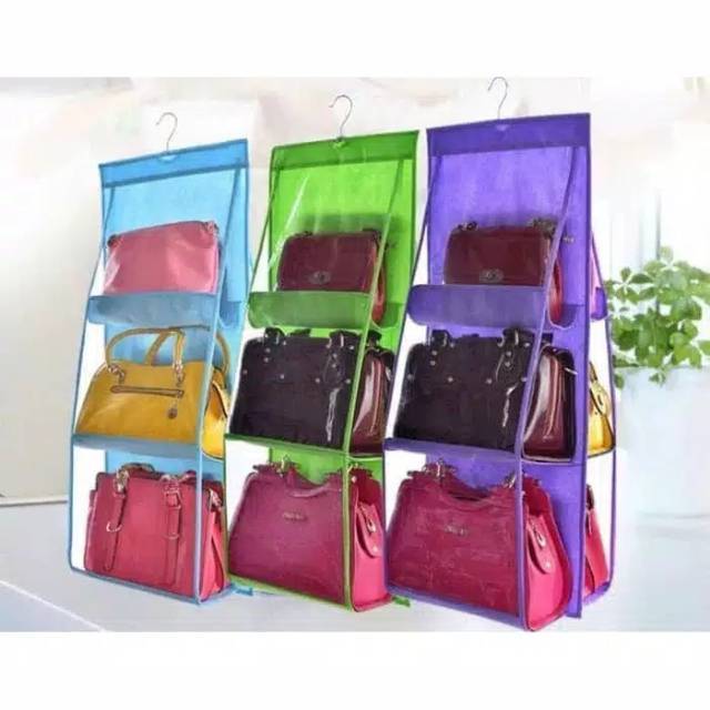 Hanging Bag Keeper Organizer ( RAK TAS GANTUNG ) gantungan tempat tas bahan furing dan mika plastik