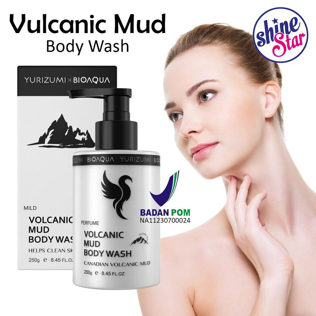 (BPOM) Yurizumi x Biaoqua Vulcanic Mud Body Wash Sabun Mandi Lumpur Vulkanik - Sabun Pemutih Badan 250ml