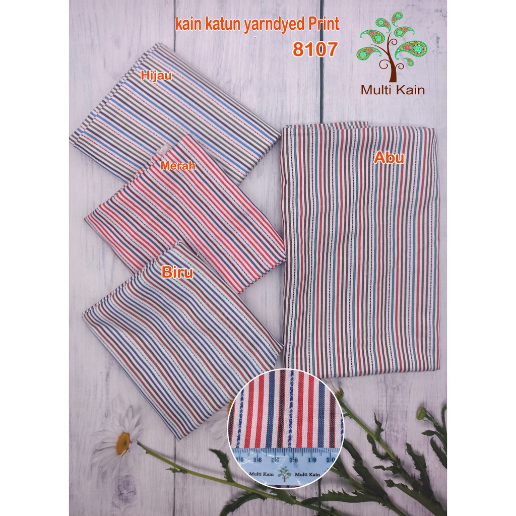 bahan multi kain katun tenun yarndyed salur basik basic B