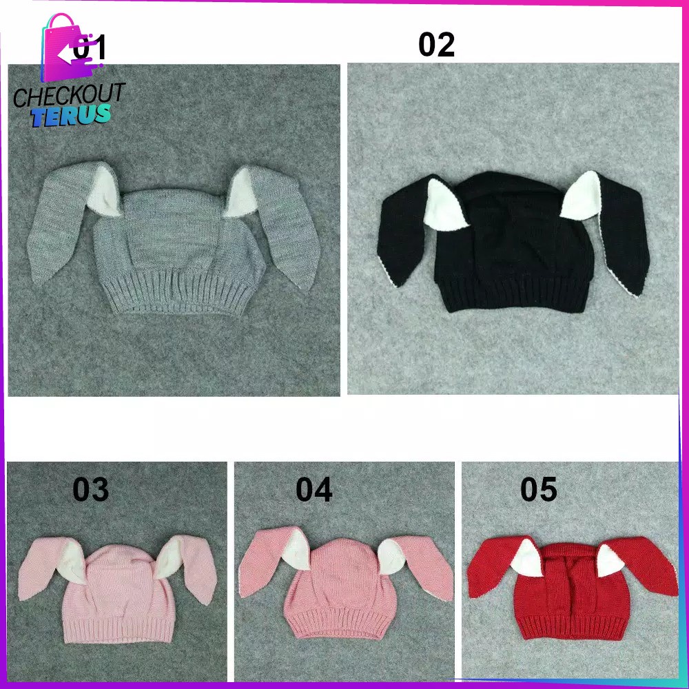 CT P17-25 Topi Kupluk Anak Bayi Karakter Kucing Bear Topi Kupluk Rajut Anak Bayi Korea Style Topi Anak Laki Laki &amp; Perempuan Topi Kupluk Lucu