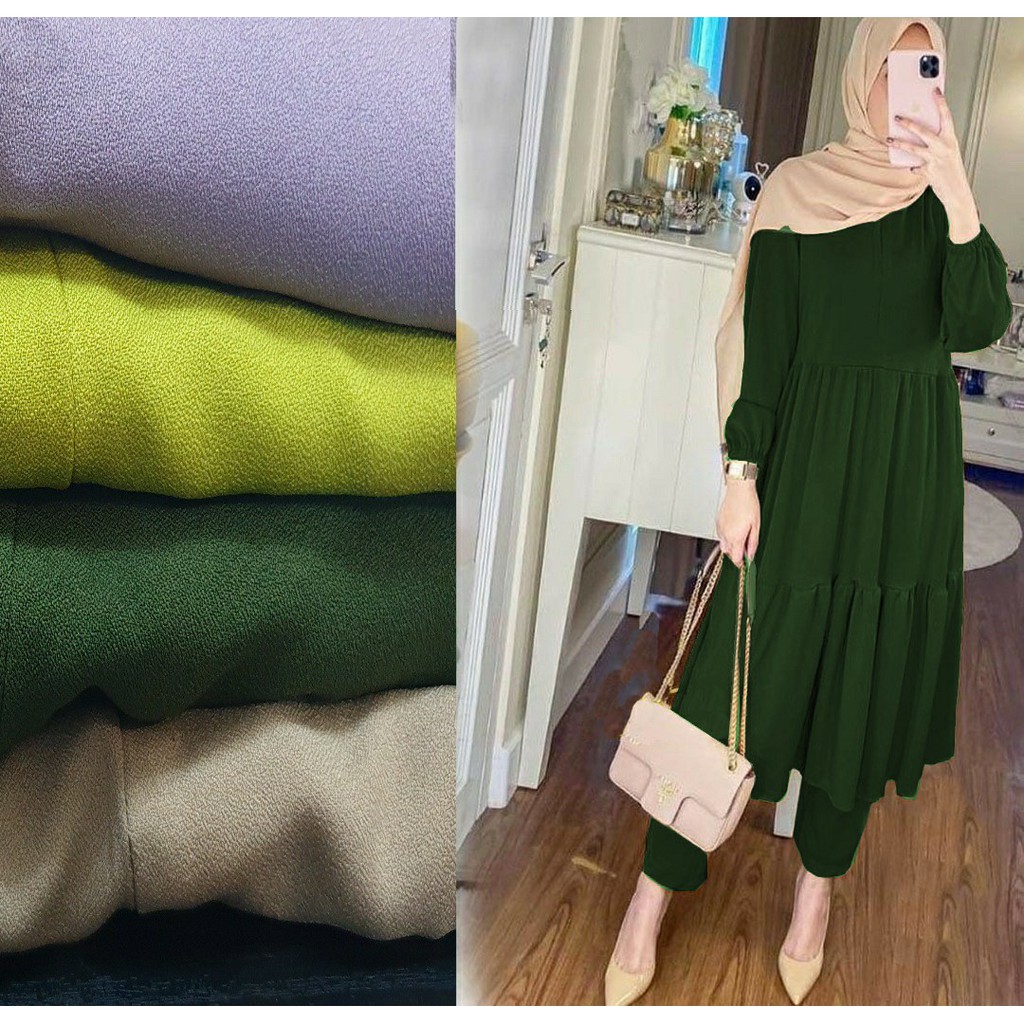 AS FASHION-REALPICT-US-SETELAN TUNIK DAN CELANA WANITA MUSLIM-SETELAN TUNIK JUMBO-SETELAN HIJAB