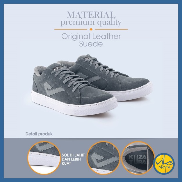 Sepatu Sneakers Pria Cowok Tali Style Casual Distro Kuzatura Original Suede Lokal Premium Elegan