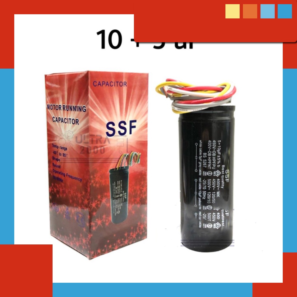 Kapasitor Mesin Cuci Sharp Capasitor Motor 5 + 10 uF MikroES-T96CA