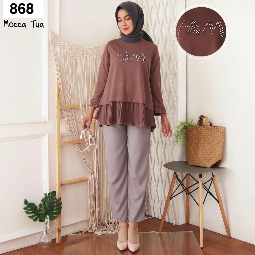 ATASAN PLISKET BLOUSE PLISKET 868 BLUS PLISKET ATASAN PRISKET BLOUSE PRISKET PLEATED BLOUSE