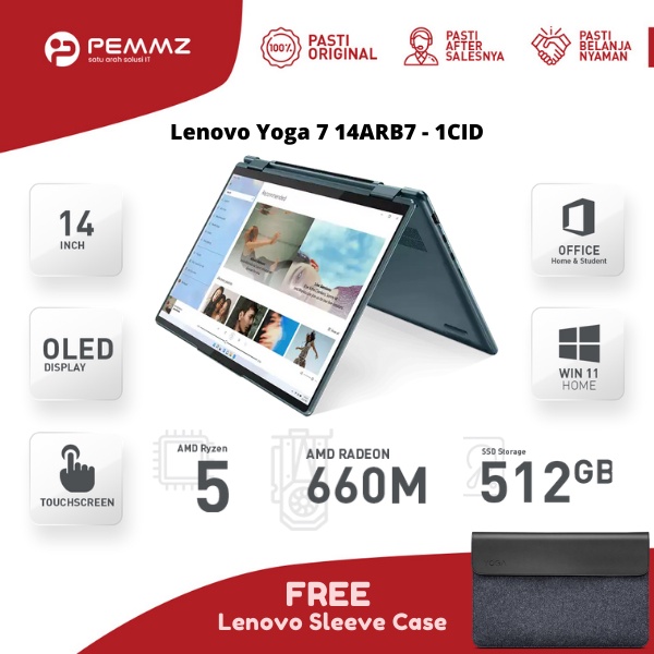 LENOVO YOGA 7 14ARB7 - 1CID - 14" - R5-6600U - SSD 512GB - W11 - STONE BLUE