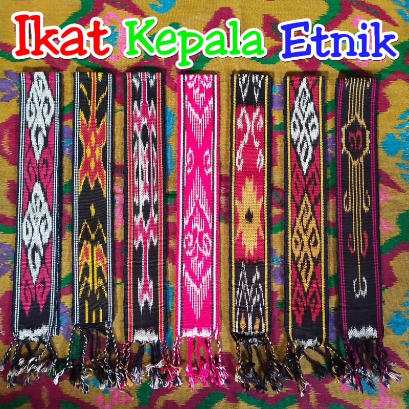 Ikat Kepala etnik tenun, syal tenun, kain tenun, kain