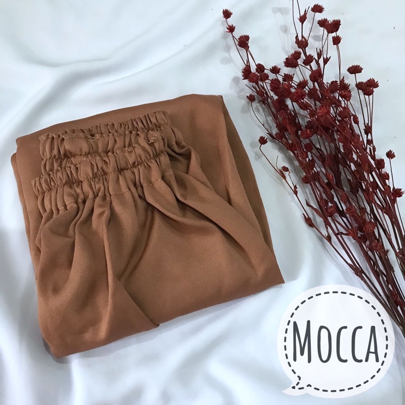 ROK PANJANG MOSCREPE PREMIUM TIDAK NERAWANG-Moscrepe Mocca
