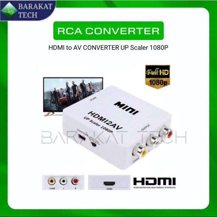 Layar TV HDMI Menyambungkan Konversi ke Adaptor Laptop RCA Konverter A