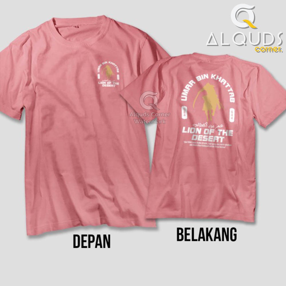 Kaos Dakwah Islami Khalifah UMAR BIN KHATTAB Lion of Dessert / Baju Distro Santri Muslim / 3489-6