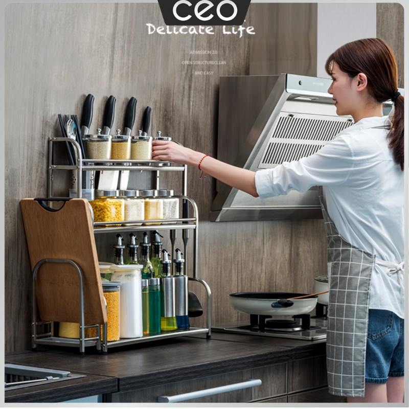 CEO Rak Bumbu Dapur Stainless Steel Rak Bumbu Tingkat Serbaguna