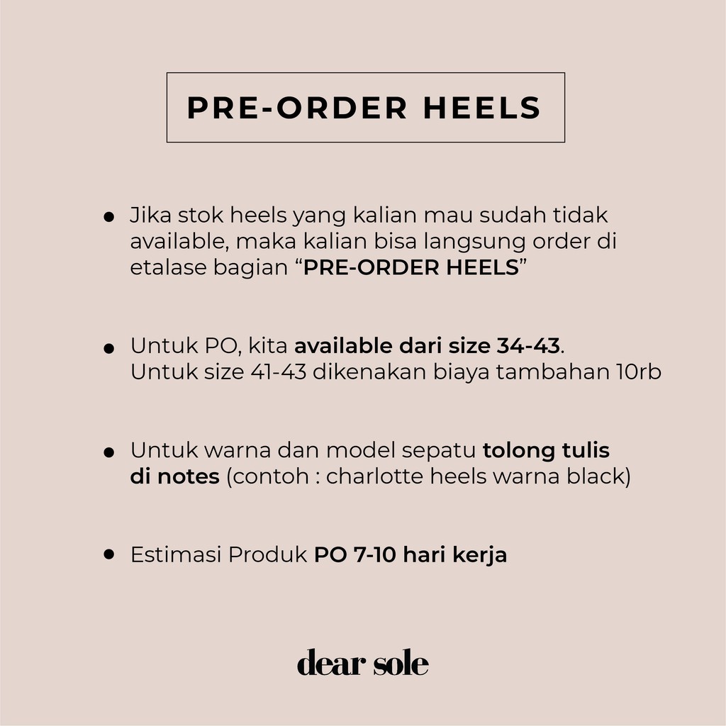 [PRE ORDER] HEELS DEAR SOLE