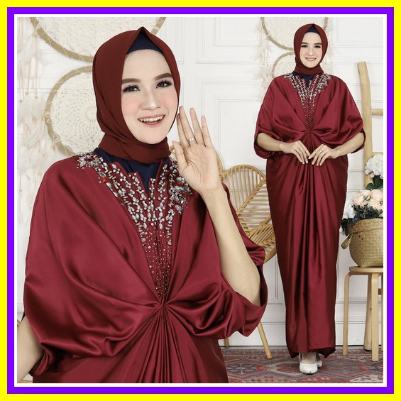 Kaptan Wanita Fashion Muslim Kaftan Renata Baju Pesta Kondangan Ceruty Babydoll Mewah Elegan Gaun Mu