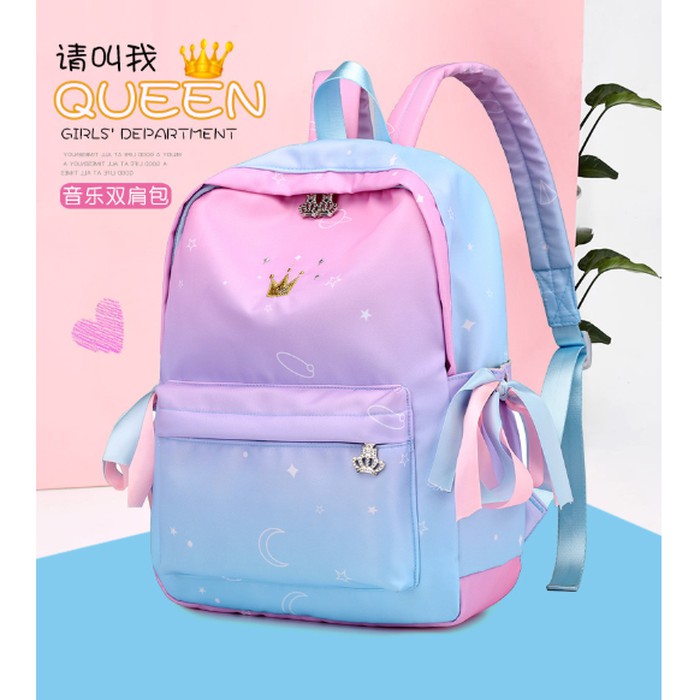  Tas  Ransel  Sekolah  Pink Wanita  Cewek Perempuan Model Korea 