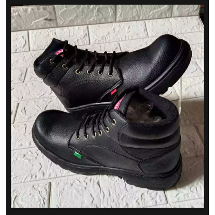 sepatu safety murah boot tali Hitam