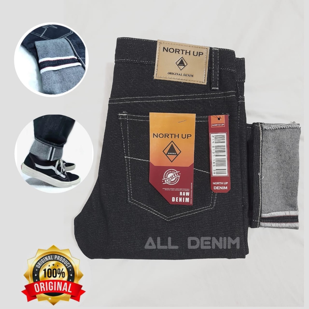 CELANA JEANS DENIM SELVEDGE ACCENT  BLACK INDIGO