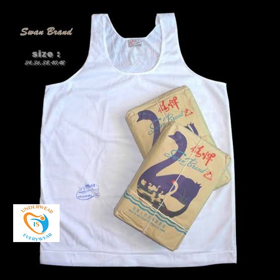 1 Pcs Kaos Dalam Swan Brand - Singlet Pakaian Dalam Pria Dewasa - Putih Polos