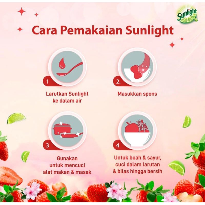 Sunlight jeruk nipis/Korean strawberry 650ml &amp;560ml