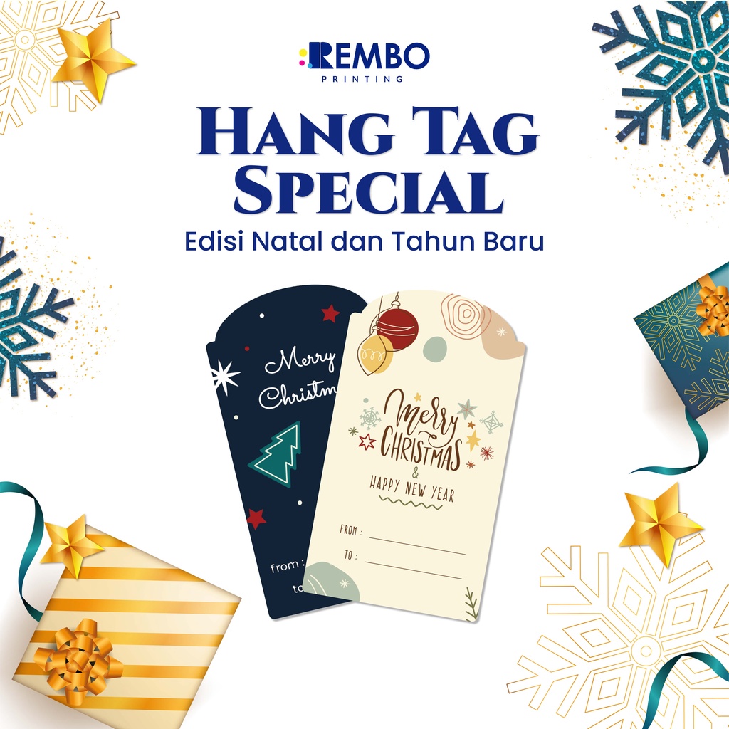 Hang Tag Spesial 6/Thank You/Kartu Ucapan/Greetings Card Edisi Natal Tahun Baru/Christmas/New Year Custom Cetak Print Murah