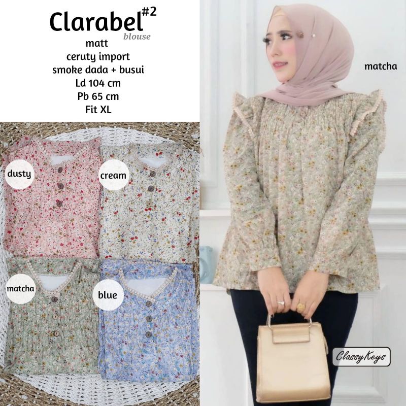 Tunik wanita motif bunga kecil bahan ceruty import smoke dada Ld 104.halus nyaman dipakai