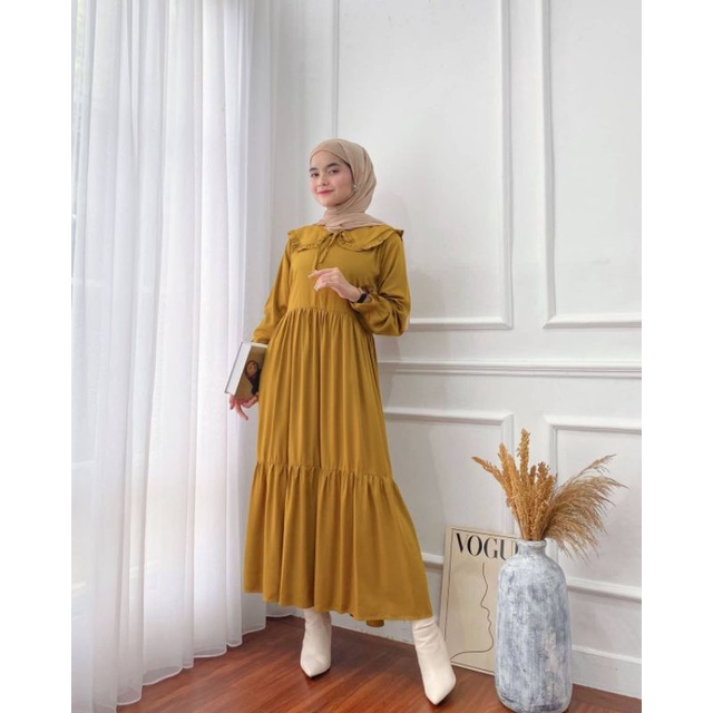 GAMIS MIDI DRESS GAMIS LEBARAN TERBARU JUMBO GAMIS KERAH