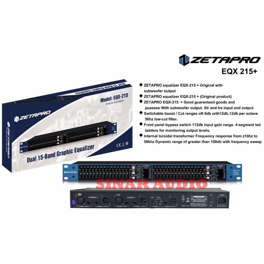 EQUALIZER ZETAPRO EQX215+ SUBWOOFER EQX 215+ ORIGINAL